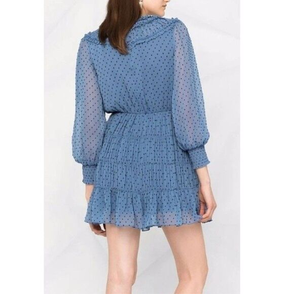 SANDRO Gwen Polka-Dot Ruffled Dress Womens Size 40 US (Large) - Picture 2 of 13